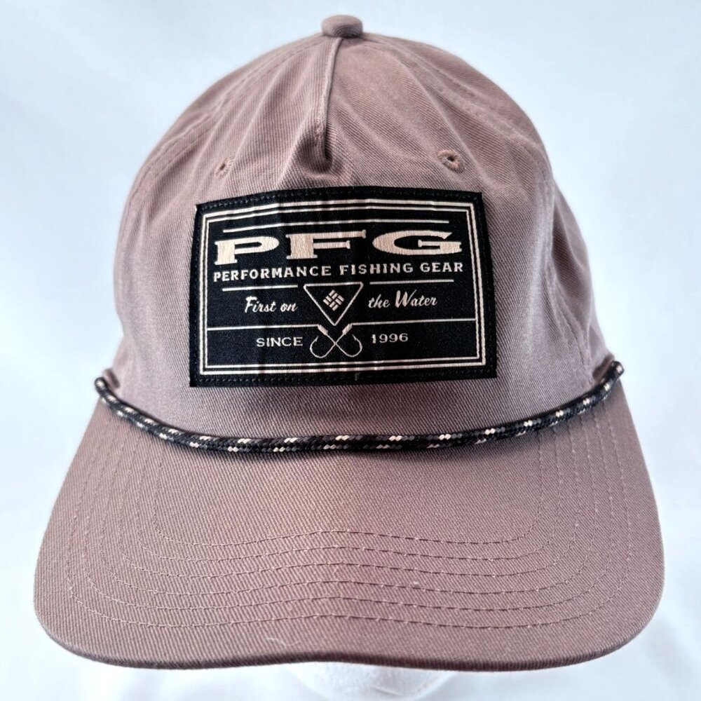 Columbia PFG Brown Snapback Rope Trim Baseball Cap Hat